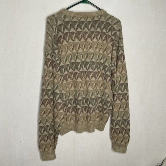 VTG 90s TSA Abstract Geometric CrewNeck Sweater Men Size Large(Runs 2XL) Gray - Picture 7 of 9